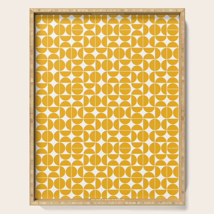 Mid Century Modern Geo 04B Yellow Serving Tray Gallery Image 1