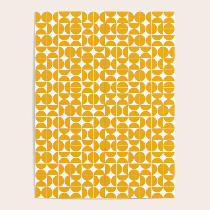 Mid Century Modern Geo 04B Yellow Poster Gallery Image 4
