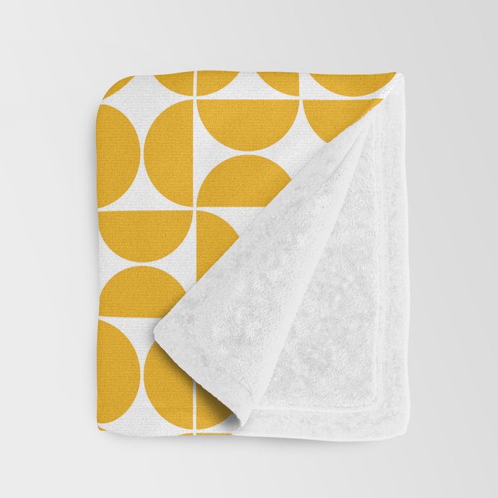 Mid Century Modern Geo 04B Yellow Throw Blanket Gallery Image 3