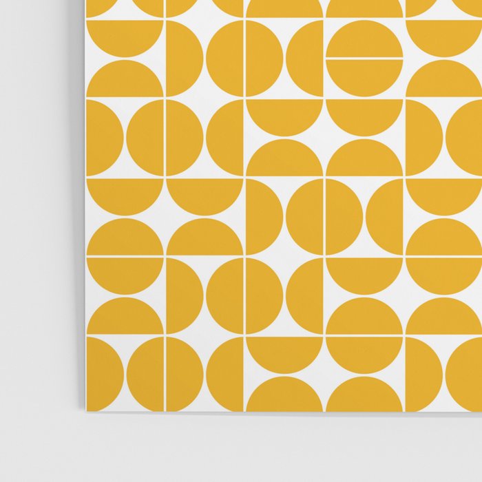Mid Century Modern Geo 04B Yellow Poster Gallery Image 3