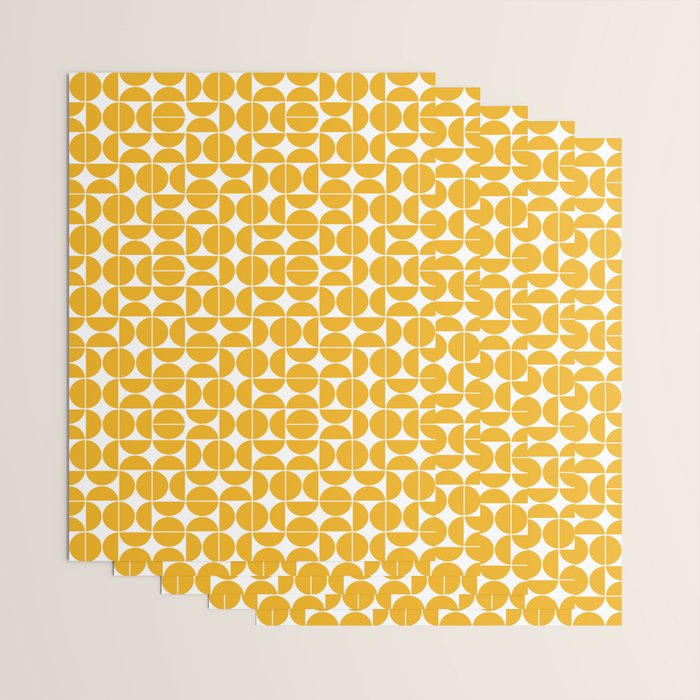 Mid Century Modern Geo 04B Yellow Wrapping Paper Gallery Image 3