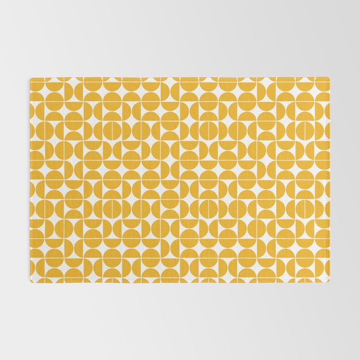 Mid Century Modern Geo 04B Yellow Rug Gallery Image 2