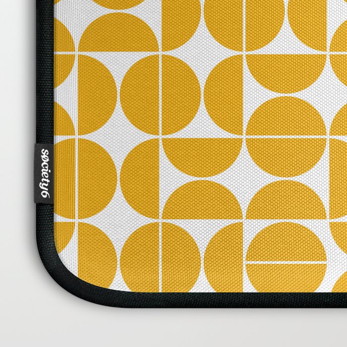 Mid Century Modern Geo 04B Yellow Laptop Sleeve Gallery Image 3