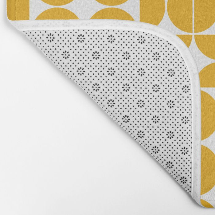 Mid Century Modern Geo 04B Yellow Bath Mat Gallery Image 2