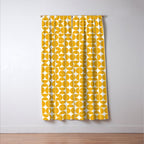Mid Century Modern Geo 04B Yellow Window Curtain Gallery Image 3