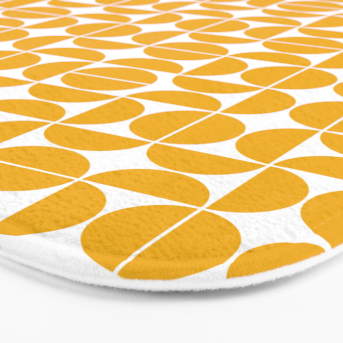 Mid Century Modern Geo 04B Yellow Bath Mat Gallery Image 3