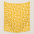 Mid Century Modern Geo 04B Yellow Wall Tapestry Gallery Image 4