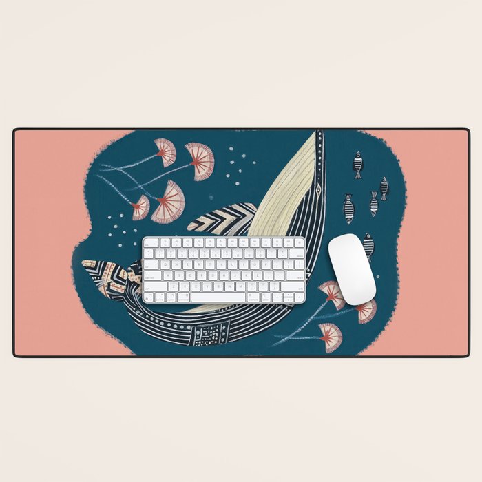 Whale in Bloom Desk Mat Gallery Image 1