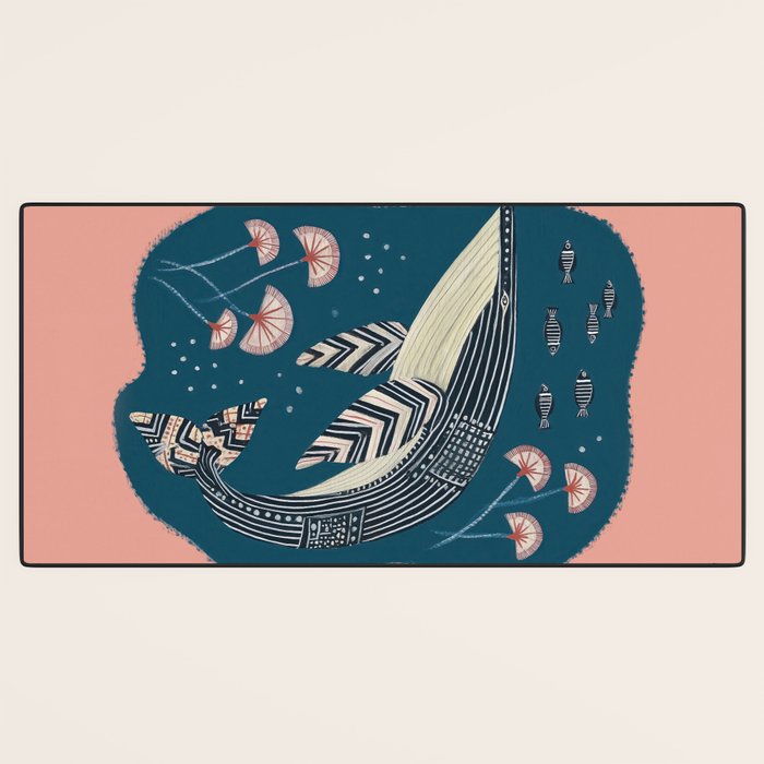 Whale in Bloom Desk Mat Gallery Image 3