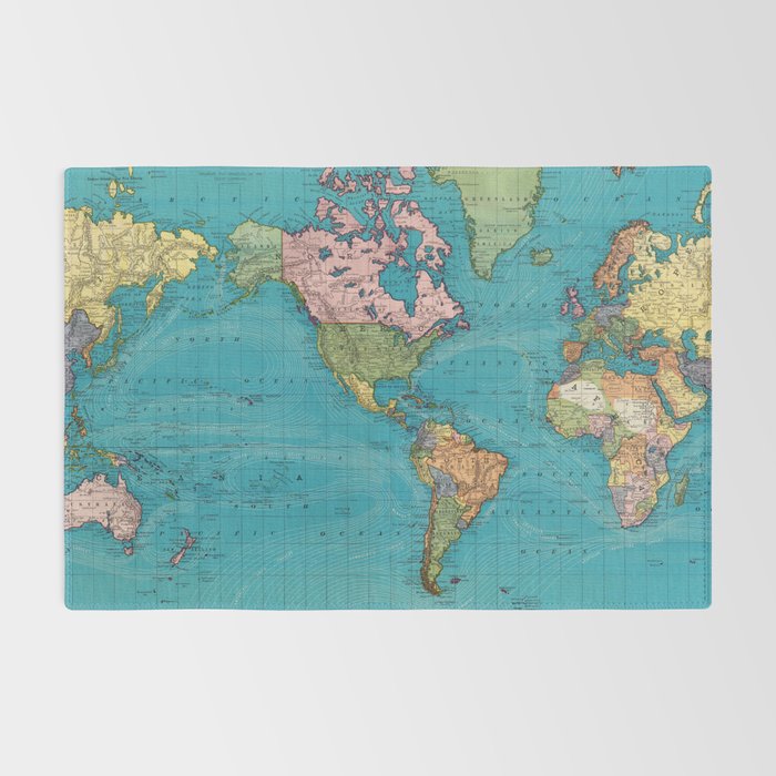 Vintage Map of The World (1897) Rug Gallery Image 2