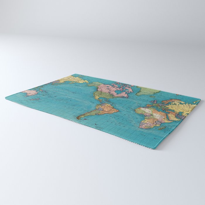 Vintage Map of The World (1897) Rug Gallery Image 3