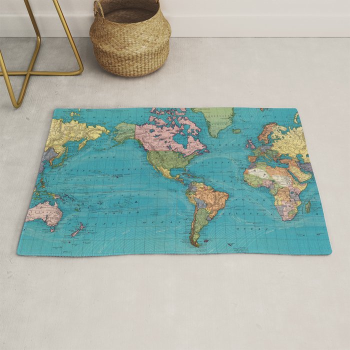 Vintage Map of The World (1897) Rug Gallery Image 1