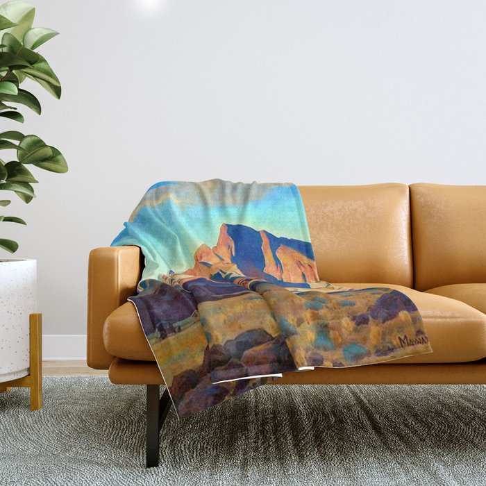 Maynard Dixon Home of the Desert Rat Throw Blanket Gallery Image 1
