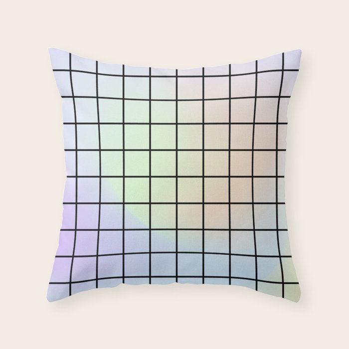 synthwave background grid Throw Pillow Gallery Image 1
