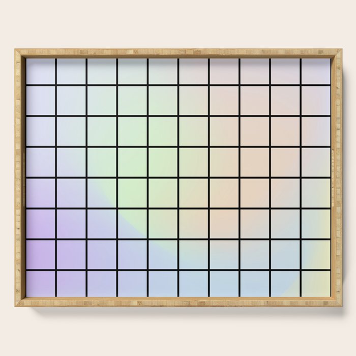 synthwave background grid Serving Tray Gallery Image 1