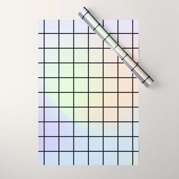 synthwave background grid Wrapping Paper Gallery Image 1