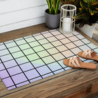 synthwave background grid Outdoor Rug Gallery Image 2