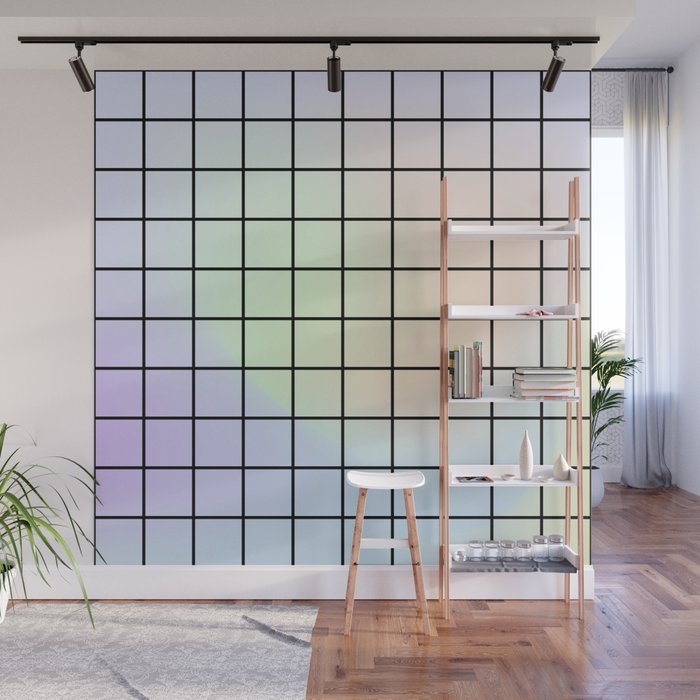 synthwave background grid Wall Mural Gallery Image 1