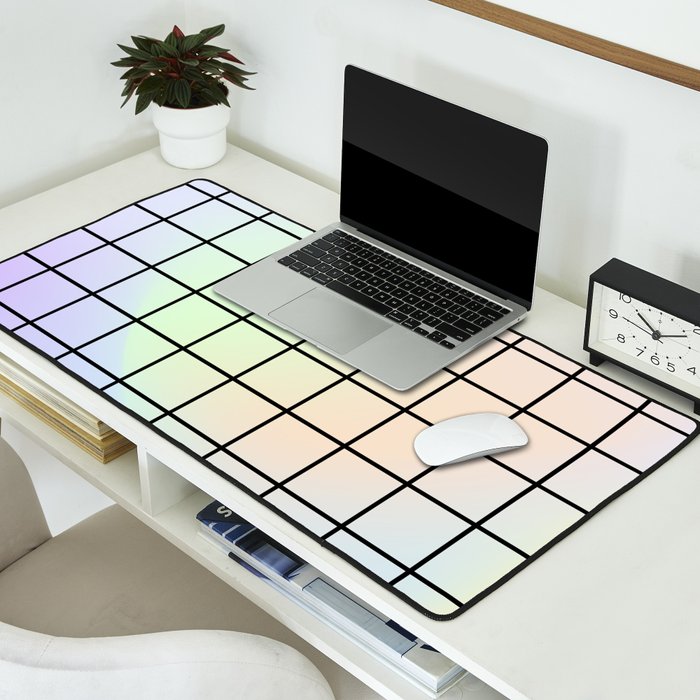 synthwave background grid Desk Mat Gallery Image 2