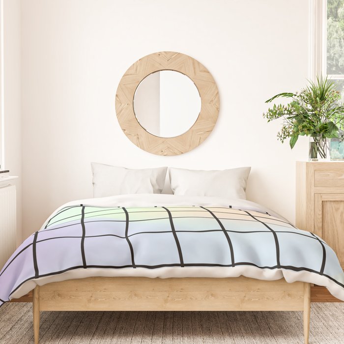 synthwave background grid Duvet Cover Gallery Image 3