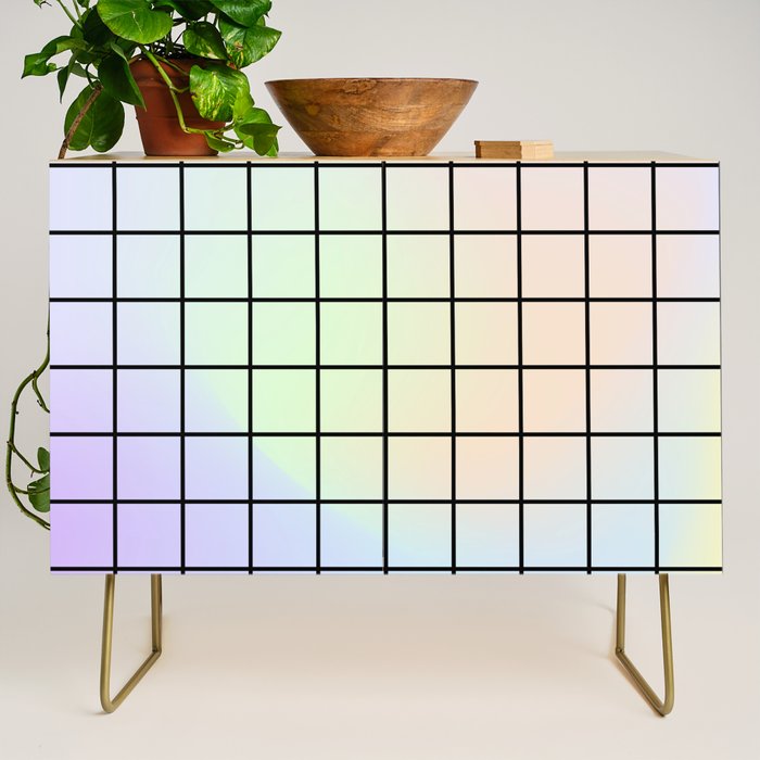 synthwave background grid Credenza Gallery Image 1