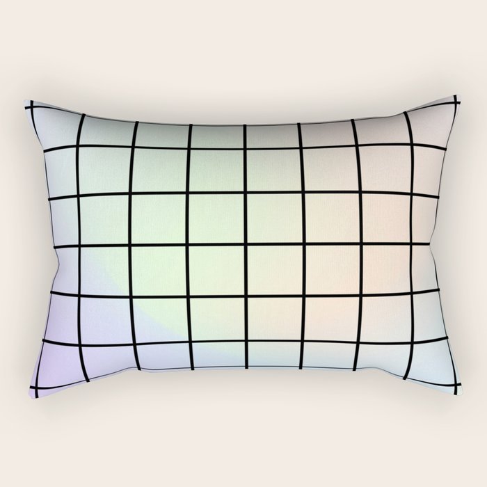 synthwave background grid Rectangular Pillow Gallery Image 1