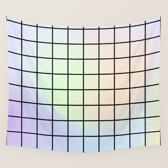 synthwave background grid Wall Tapestry Gallery Image 1