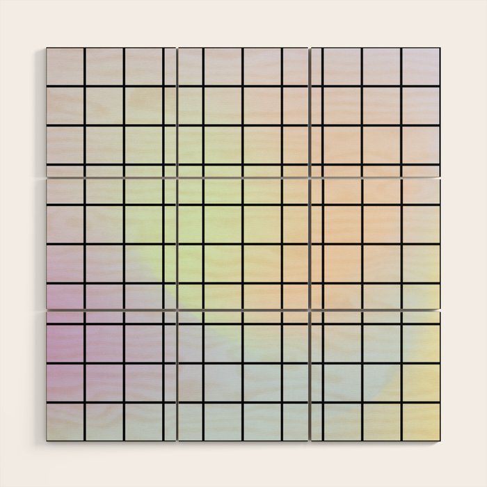 synthwave background grid Wood Wall Art Gallery Image 1