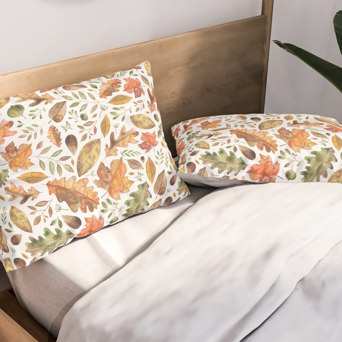 Autumn/Fall Leaves Pillow Sham Gallery Image 2