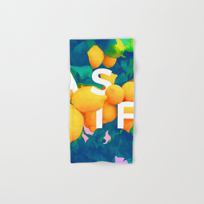 As If. | Typography Attitude Confidence Quote | Lemon Garden Botanical Vintage Quirky Lettering Bath Towel Gallery Image 1