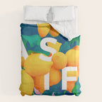 As If. | Typography Attitude Confidence Quote | Lemon Garden Botanical Vintage Quirky Lettering Duvet Cover Gallery Image 6