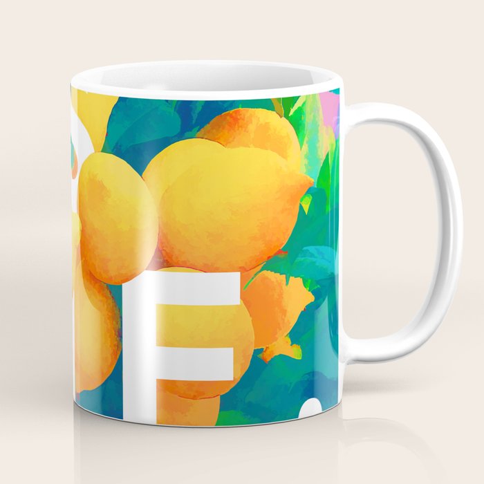 As If. | Typography Attitude Confidence Quote | Lemon Garden Botanical Vintage Quirky Lettering Coffee Mug Gallery Image 1