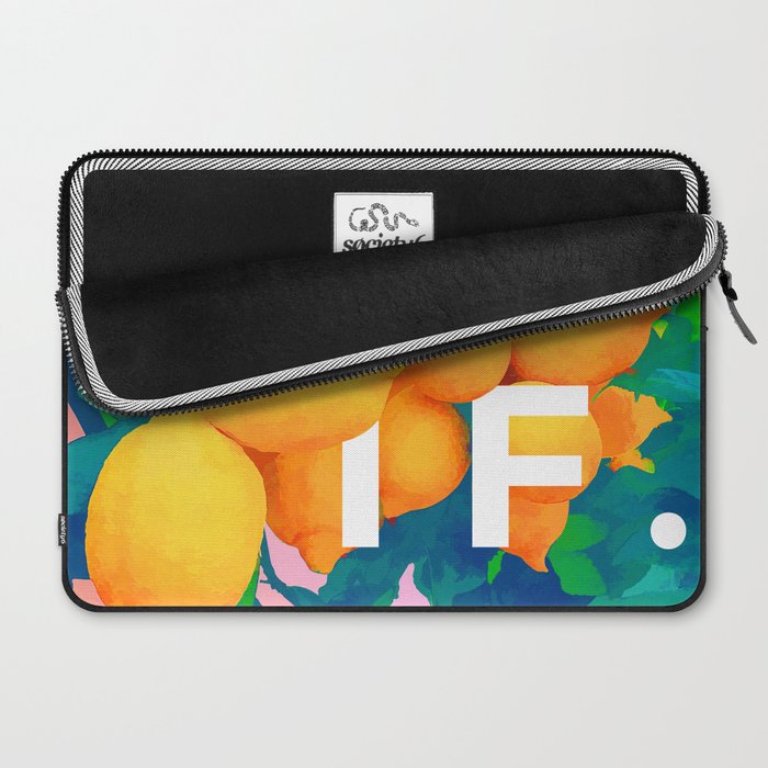 As If. | Typography Attitude Confidence Quote | Lemon Garden Botanical Vintage Quirky Lettering Laptop Sleeve Gallery Image 2
