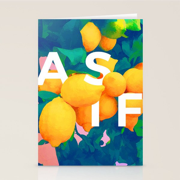 As If. | Typography Attitude Confidence Quote | Lemon Garden Botanical Vintage Quirky Lettering Stationery Card Gallery Image 2