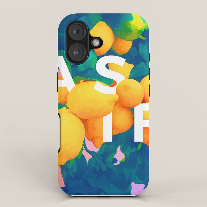As If. | Typography Attitude Confidence Quote | Lemon Garden Botanical Vintage Quirky Lettering iPhone Case Gallery Image 1
