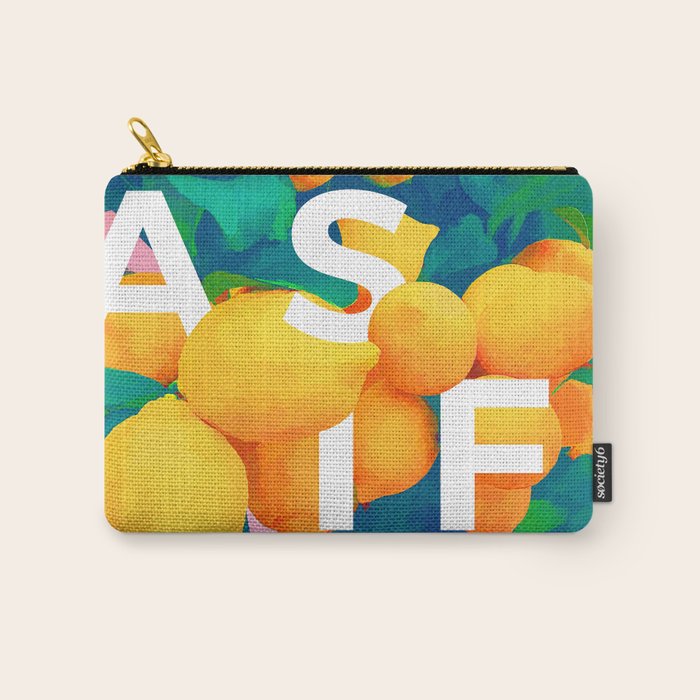 As If. | Typography Attitude Confidence Quote | Lemon Garden Botanical Vintage Quirky Lettering Carry All Pouch Gallery Image 1