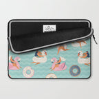 Gils on inflatable in swimming pool floats. Laptop Sleeve Gallery Image 2