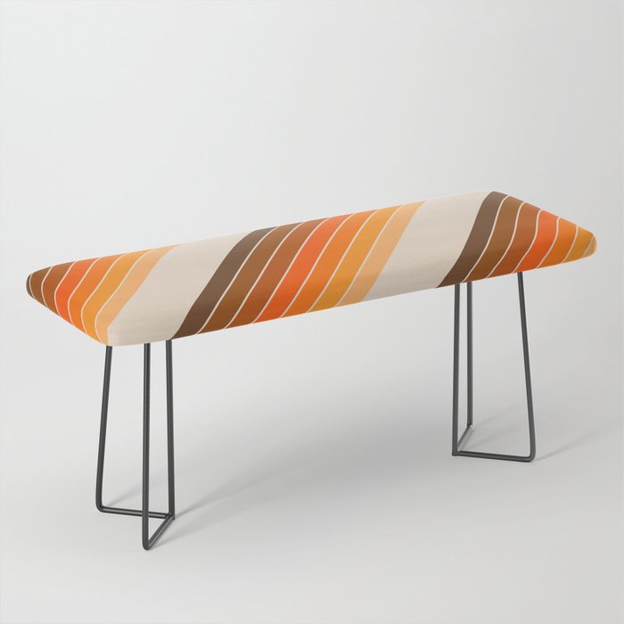 Tan Candy Stripe Bench Gallery Image 1