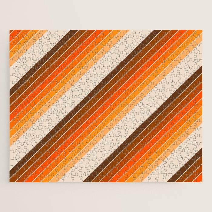 Tan Candy Stripe Jigsaw Puzzle Gallery Image 1