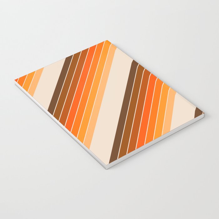 Tan Candy Stripe Notebook Gallery Image 3