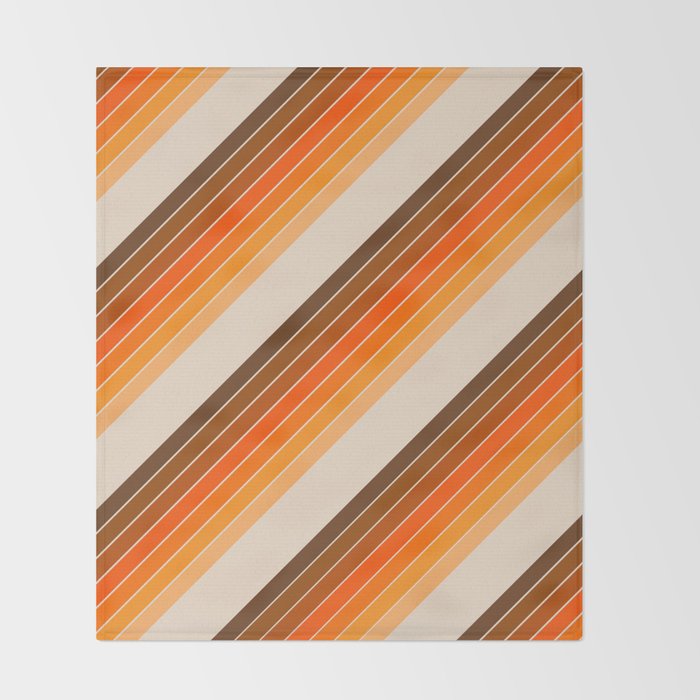 Tan Candy Stripe Throw Blanket Gallery Image 2