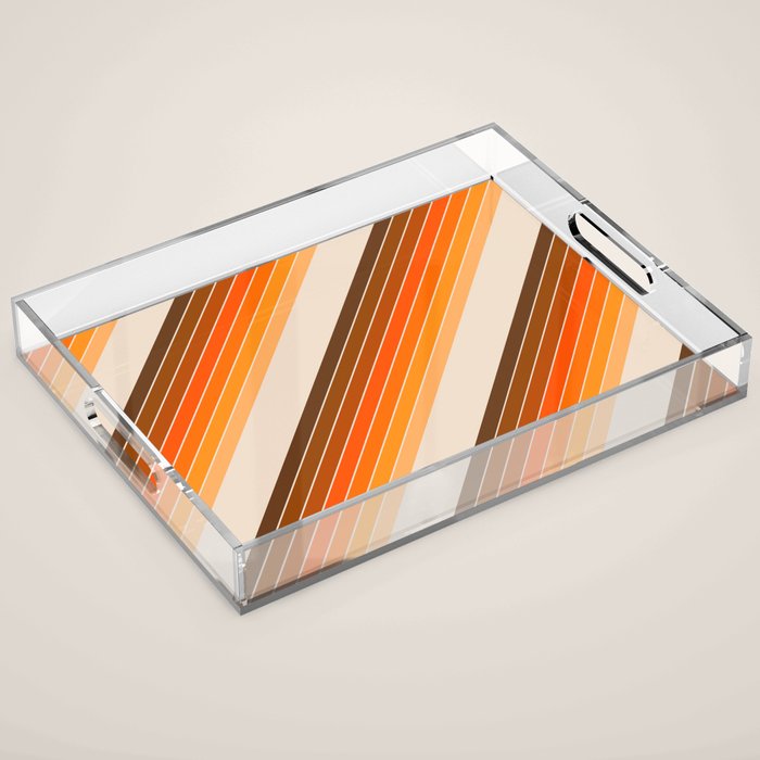 Tan Candy Stripe Acrylic Tray Gallery Image 1