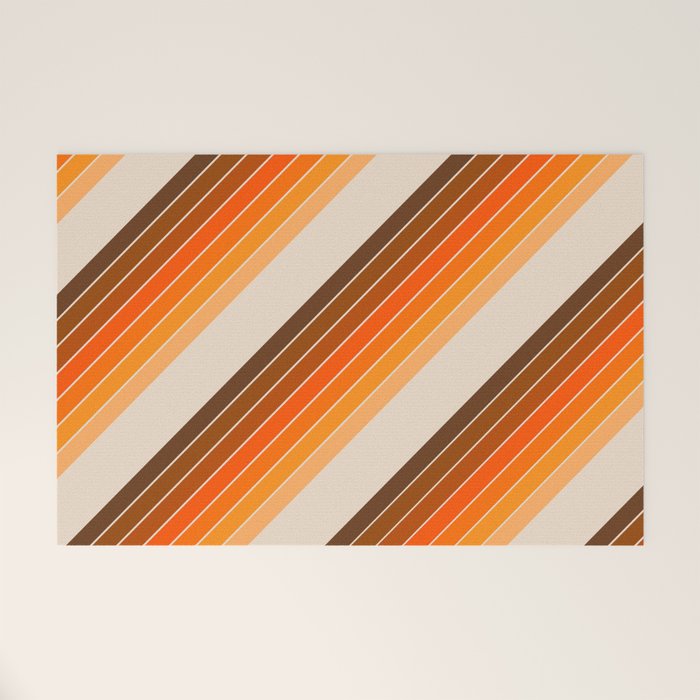 Tan Candy Stripe Welcome Mat Gallery Image 1
