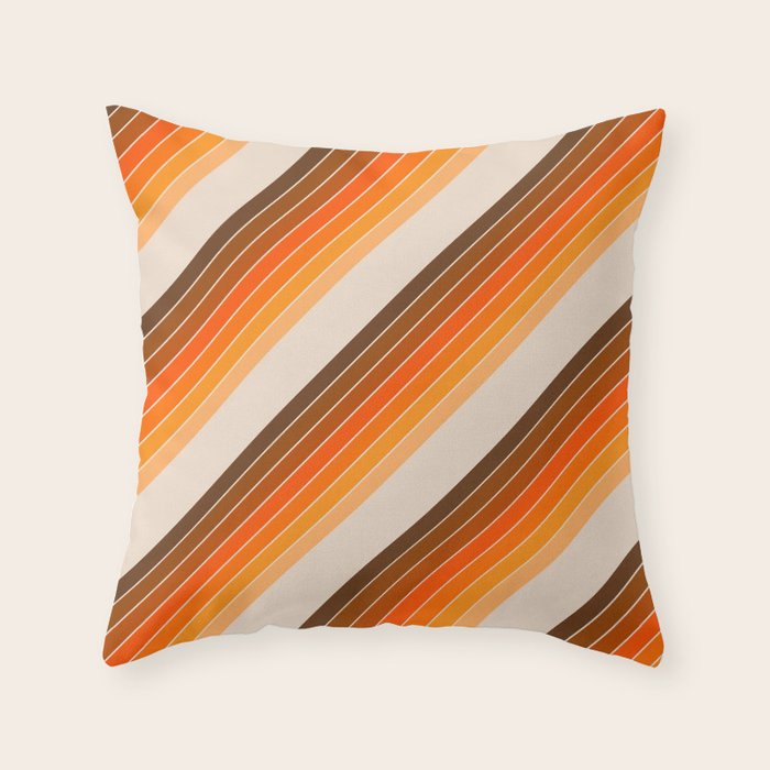 Tan Candy Stripe Throw Pillow Gallery Image 6