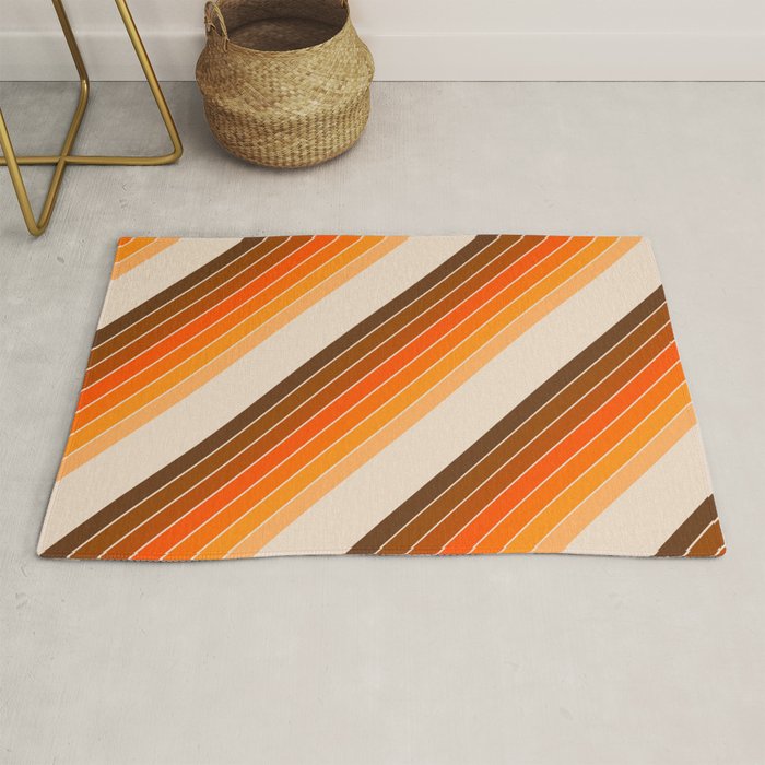 Tan Candy Stripe Rug Gallery Image 1