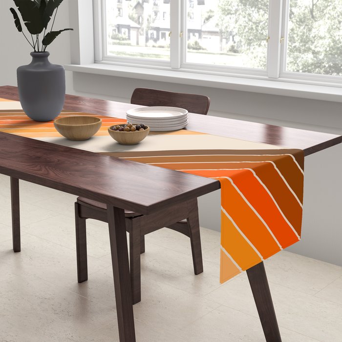 Tan Candy Stripe Table Runner Gallery Image 2