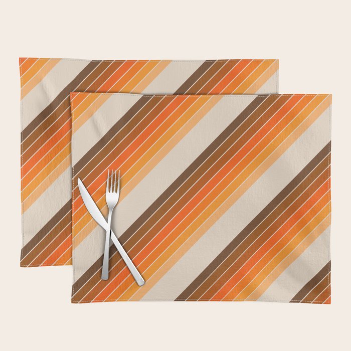 Tan Candy Stripe Placemat Gallery Image 1