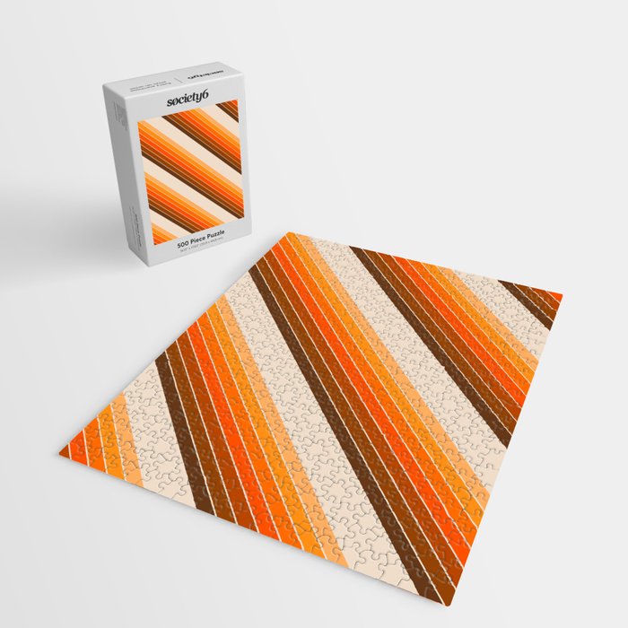 Tan Candy Stripe Jigsaw Puzzle Gallery Image 2