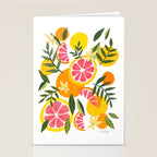 Grapefruit Blooms â Pink & White Stationery Card Gallery Image 2