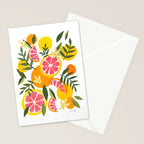 Grapefruit Blooms â Pink & White Stationery Card Gallery Image 2